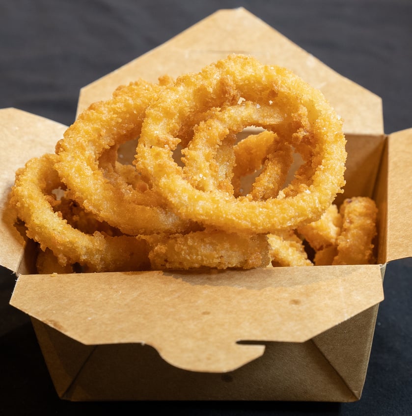 Onion Rings in Close Up Shot